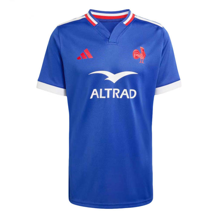 Adidas Adidas Rugby Jerseys Men's Semi Transparent Blue Henry Collar Moderate