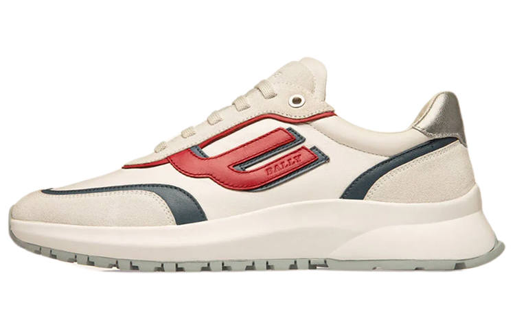 BALLY Demmy Leather Abrasion Resistant Low top Casual Shoes Men's White Red