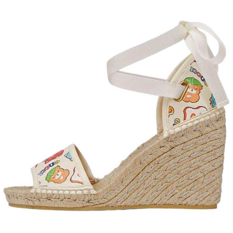 GUCCI Animal Print Espadrille White Multi Women's