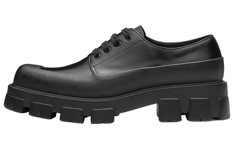 PRADA PRADA Monolith Brushed Leather Lace-up 'Black'