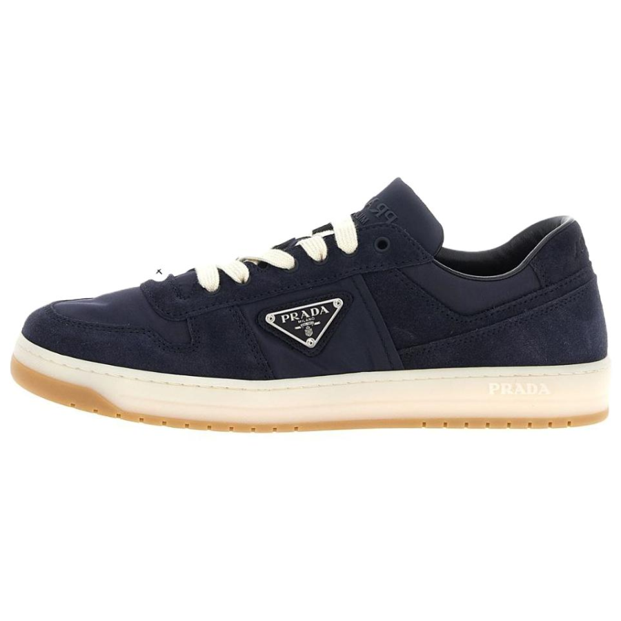 PRADA PRADA Downtown Suede Low top Skateboard Shoes Men's Blue