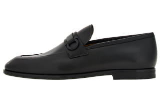 FERRAGAMO Gancini-buckle Leather Loafers