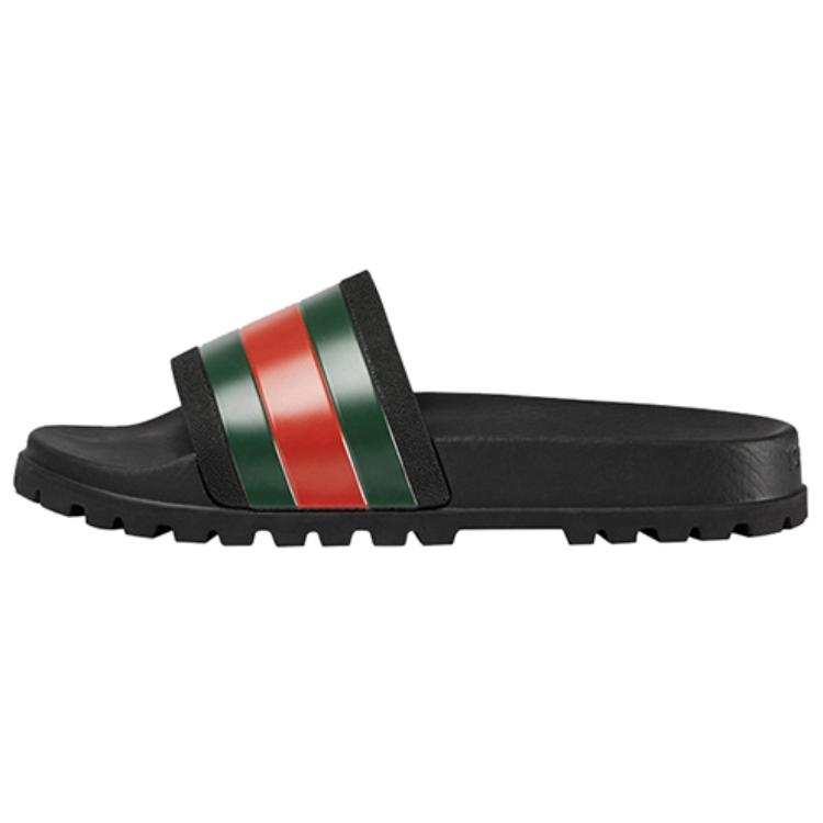 GUCCI Web Fashion Slide Slippers Men's Black