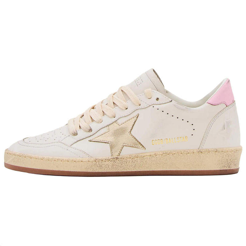 Golden Goose Ball Star Leather Low top Skateboard Shoes Women's Ecru