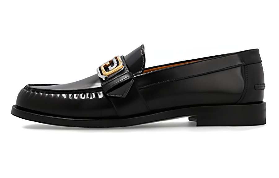 GUCCI GUCCI Interlocking Collection Leather Loafers Men's Black