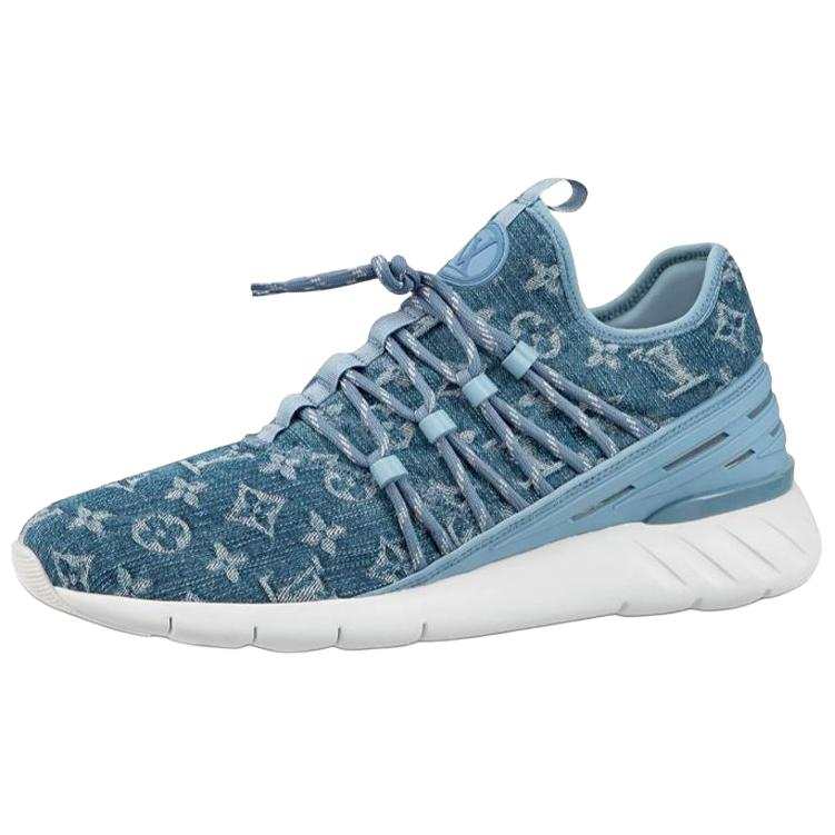 LOUIS VUITTON Fastlane Denim Monogram Canvas Low top Sports Casual Shoes Men's Marine Blue