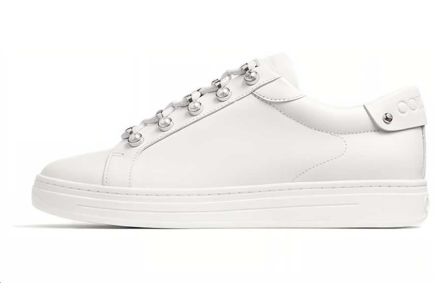 Jimmy Choo Antibes F Leather Women's Casual Shoes Women's White