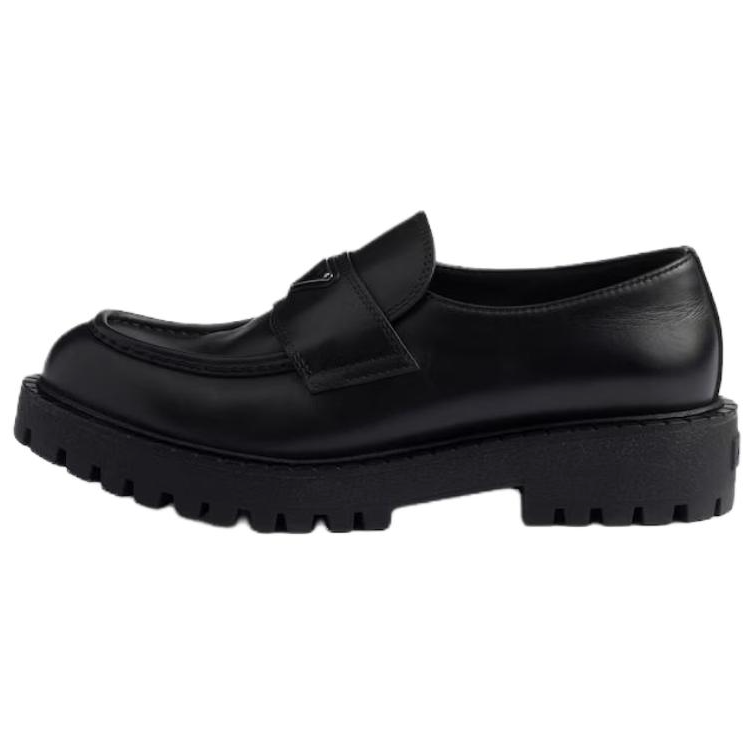PRADA PRADA Leather Loafers 6CM Men's Black