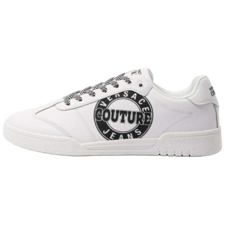 VERSACE JEANS COUTURE Fondo Brooklyn Cow Leather Low top Skateboard Shoes Men's White