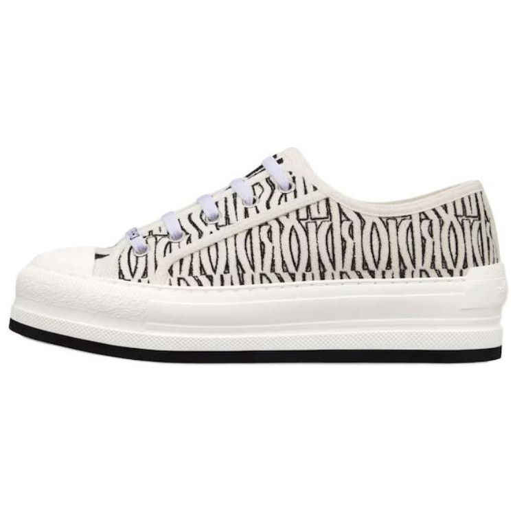 DIOR Walk'n'Dior Platform Shoes Low top Skateboard Shoes 3.5cm Women's Black White
