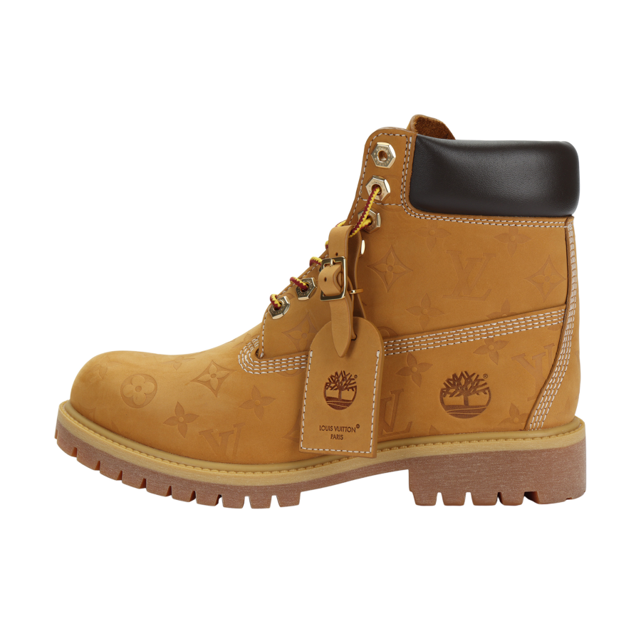 LOUIS VUITTON Timberland X LOUIS VUITTON Cow Leather Short Combat Boots Ankle Length Boots Unisex Brown