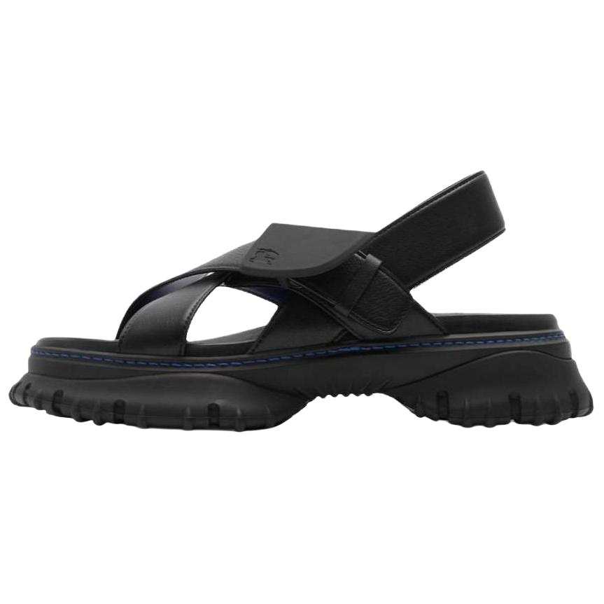 Burberry Pebble Leather One Strap Sandals Women's Black