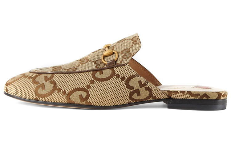 GUCCI Slip on Closed Toe Slippers Women's Brown