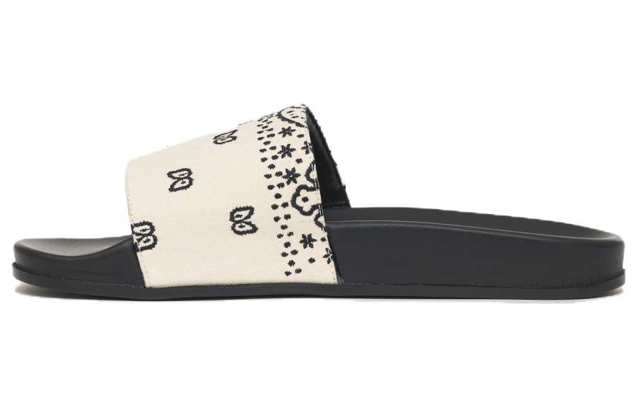 RHUDE Rubber Sole Quick Dry Quick Dry Slide Slippers Men's Black White