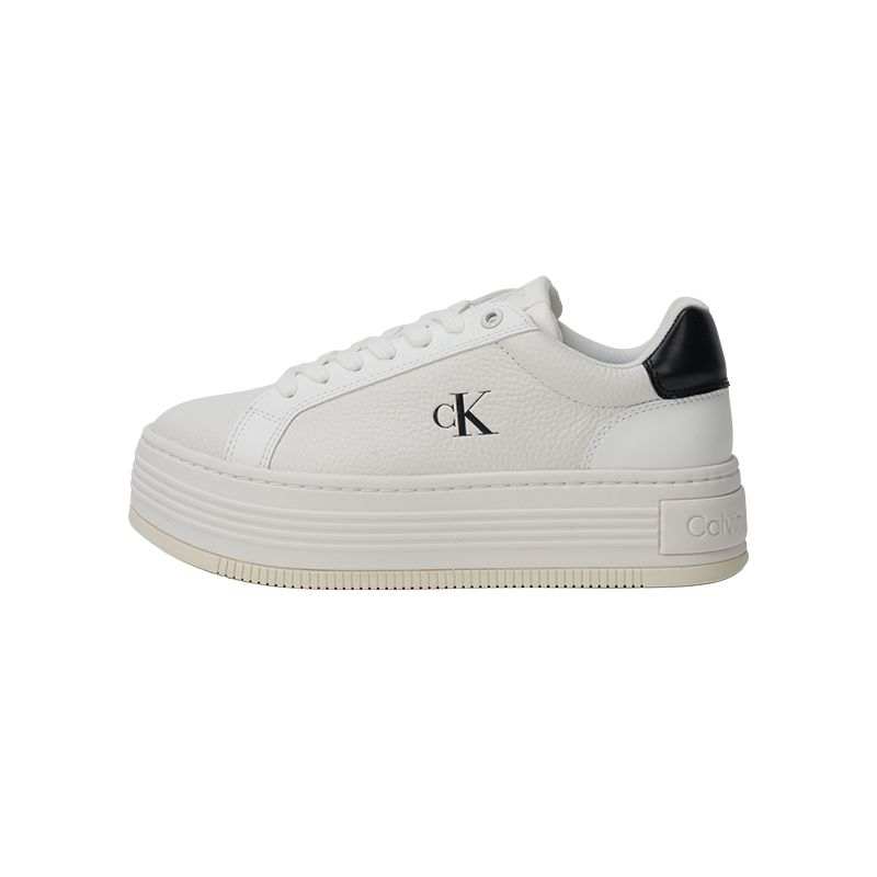 CKJ CALVIN KLEIN JEANS Mid top Skateboard Shoes Women's White & Black
