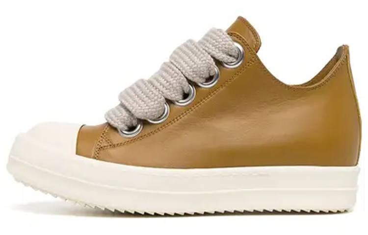 RICK OWENS RICK OWENS/RO Cow Leather Low top Stylish Skateboarding Shoes Women's Dark Brown
