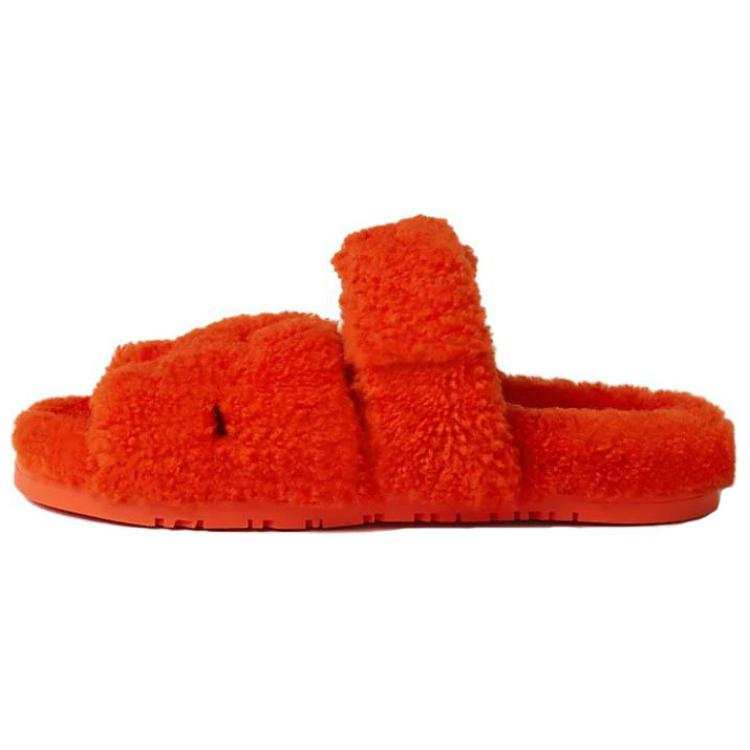HERMES HERMES Chypre Open Toe Slide Slippers Women's Orange
