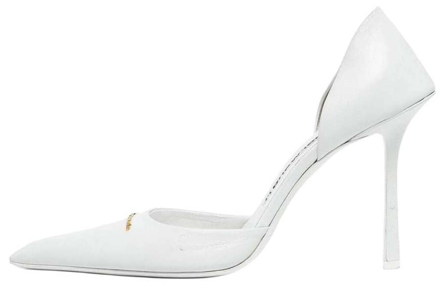 Alexander Wang Viola Leather Slim Heel High Heels 10.5cm Women's White