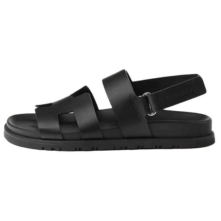HERMES Genius One Strap Sandals 1.27cm Women's Black