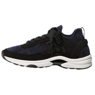 CHANEL Cow Leather Low top Casual Shoes Women's Blue Black