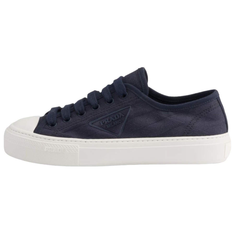 PRADA PRADA Triangle-logo Canvas Sneakers