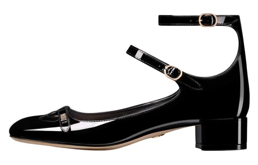 DIOR Aime Dior Cow Leather Chunky Heel High Heels 3cm Women's Black
