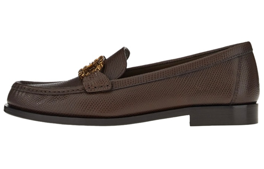 FERRAGAMO Gancini Women's Casual Shoes Women's Brown Green