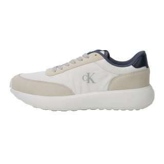 CKJ CALVIN KLEIN JEANS Textile, Cow Leather Mid top Casual Shoes Men's Beige