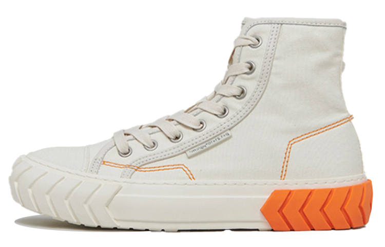 Both Both Canvas Shoes Women's High Top White/Orange