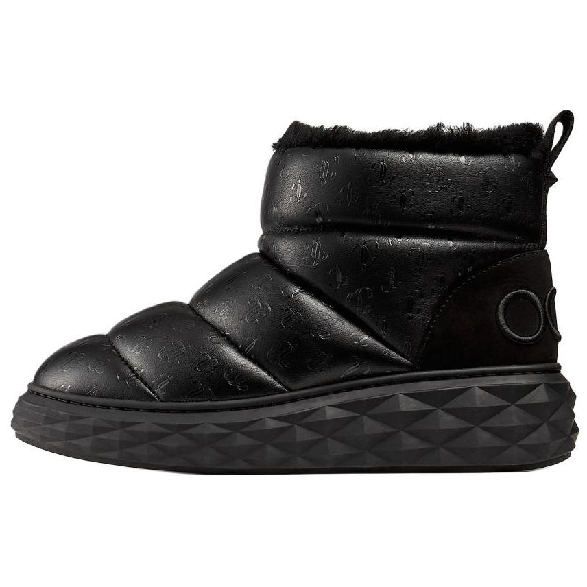 Jimmy Choo Calfskin Short Snow Boots Women's Black
