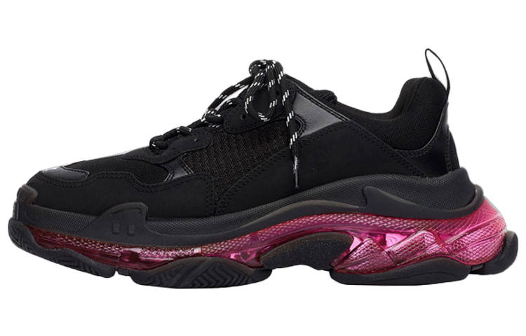 Balenciaga Triple S 'Clear Sole Black Pink Neon' Women's