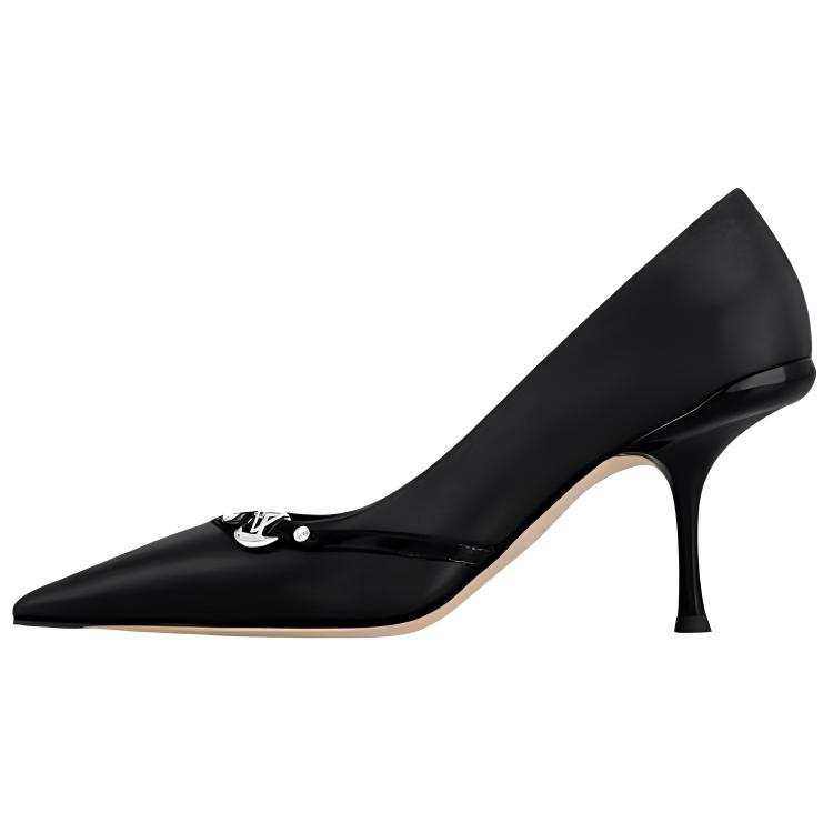 LOUIS VUITTON 6AM Slim Heel High Heels 7.5cm Women's Black