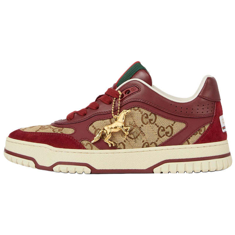 GUCCI Re Web Low top Skateboard Shoes Women's Red