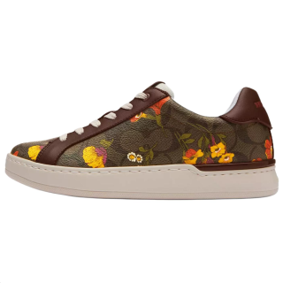 COACH Leather Low top Skateboard Shoes Women's Brown