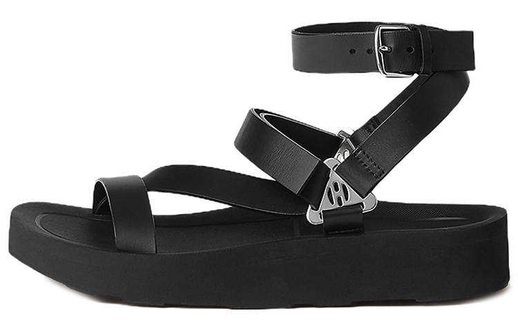 HERMES HERMES Galaxy One Strap Sandals Women's Black