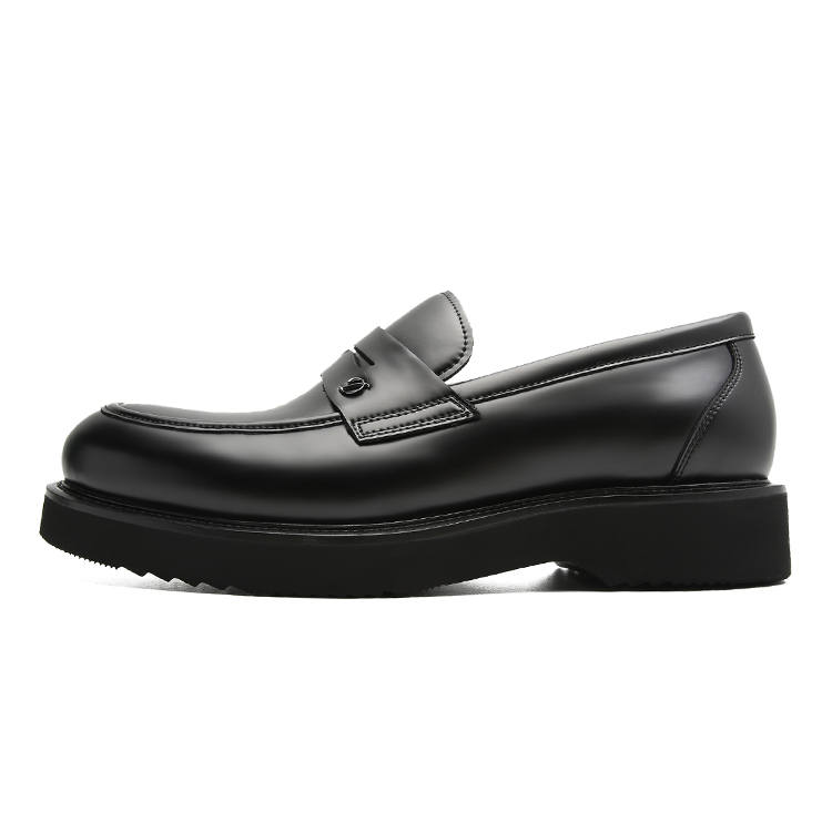 S.T.Dupont S. T.DUPONT Cow Leather Loafers 3.5cm Men's Black