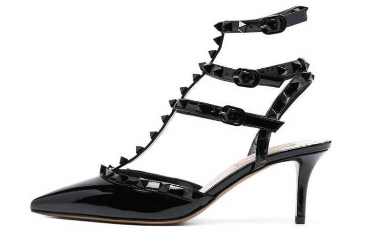 Valentino Buckle Slim Heel High Heels Women's Black