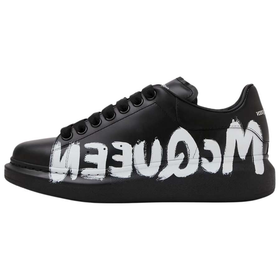 Alexander McQueen Oversized Sneaker Cow Leather Low top Skateboard Shoes Women's Black