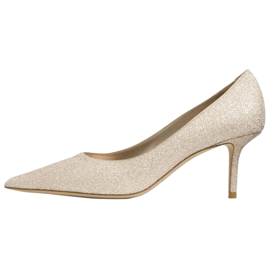 Jimmy Choo LOVE Slim Heel High Heels 6.5cm Women's Soft Gold