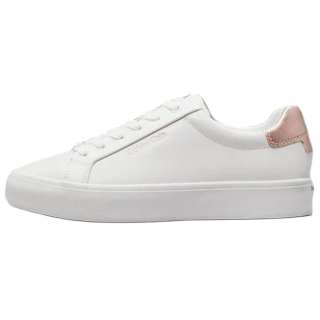 CALVIN KLEIN Leather Low top Skateboard Shoes Women's White