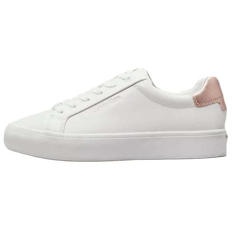 CALVIN KLEIN Leather Low top Skateboard Shoes Women's White