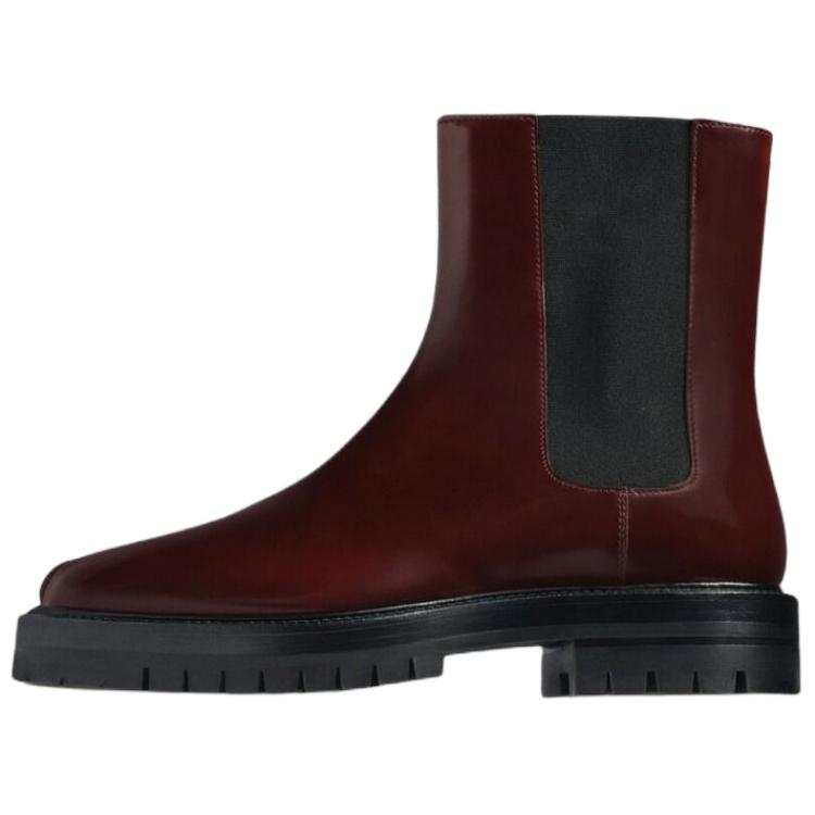 Maison Margiela Tabi Cow Leather Short Chelsea Boots Women's Chocolate Brown