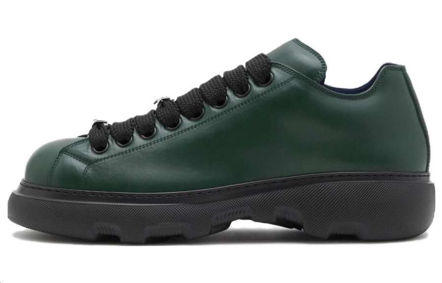 Burberry Leather Low top Casual Shoes Men's Vine Green