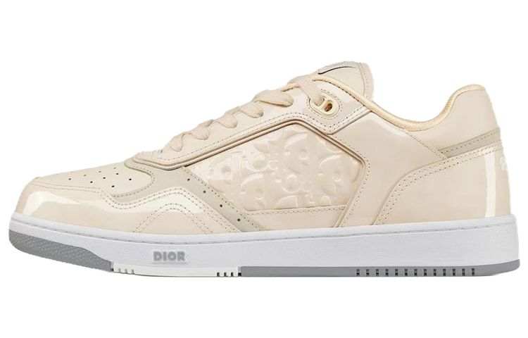 DIOR DIOR B27 Low Cream Patent DIOR Oblique Gravity Embbossed