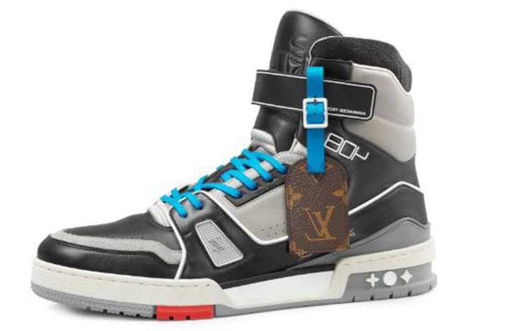 LOUIS VUITTON 408 Paris High Top Sneakers 'Black Grey Blue'
