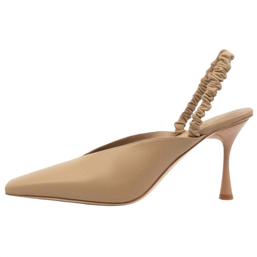 STUDIO AMELIA Leather Slim Heel High Heels 9cm Women's Light Umber