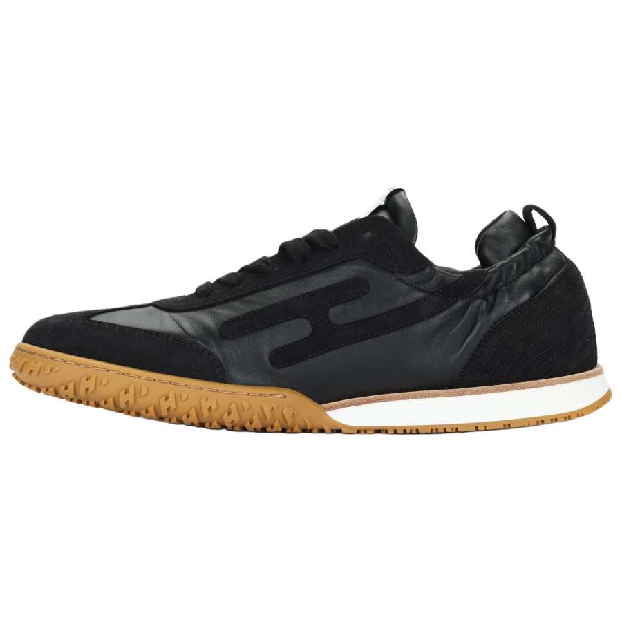 HERMES Jet Leather Low top Casual Shoes Men's Black