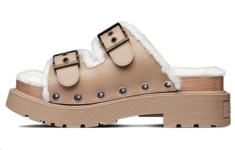 DIOR DIOR Diorquake Studs Slide Slippers Women's Light Brown