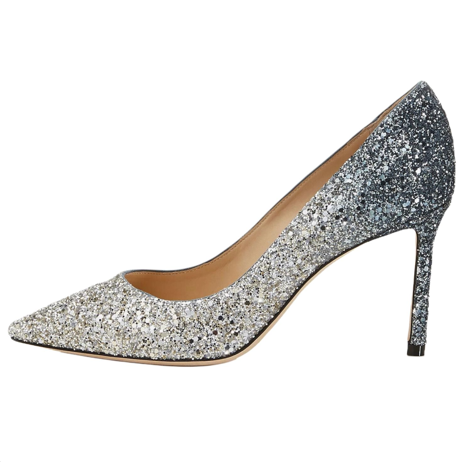 Jimmy Choo Romy Leather Slim Heel High Heels 8.5cm Women's Blue