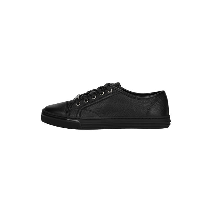 GUCCI GUCCI Leather Stylish Skateboarding Shoes Women's Black